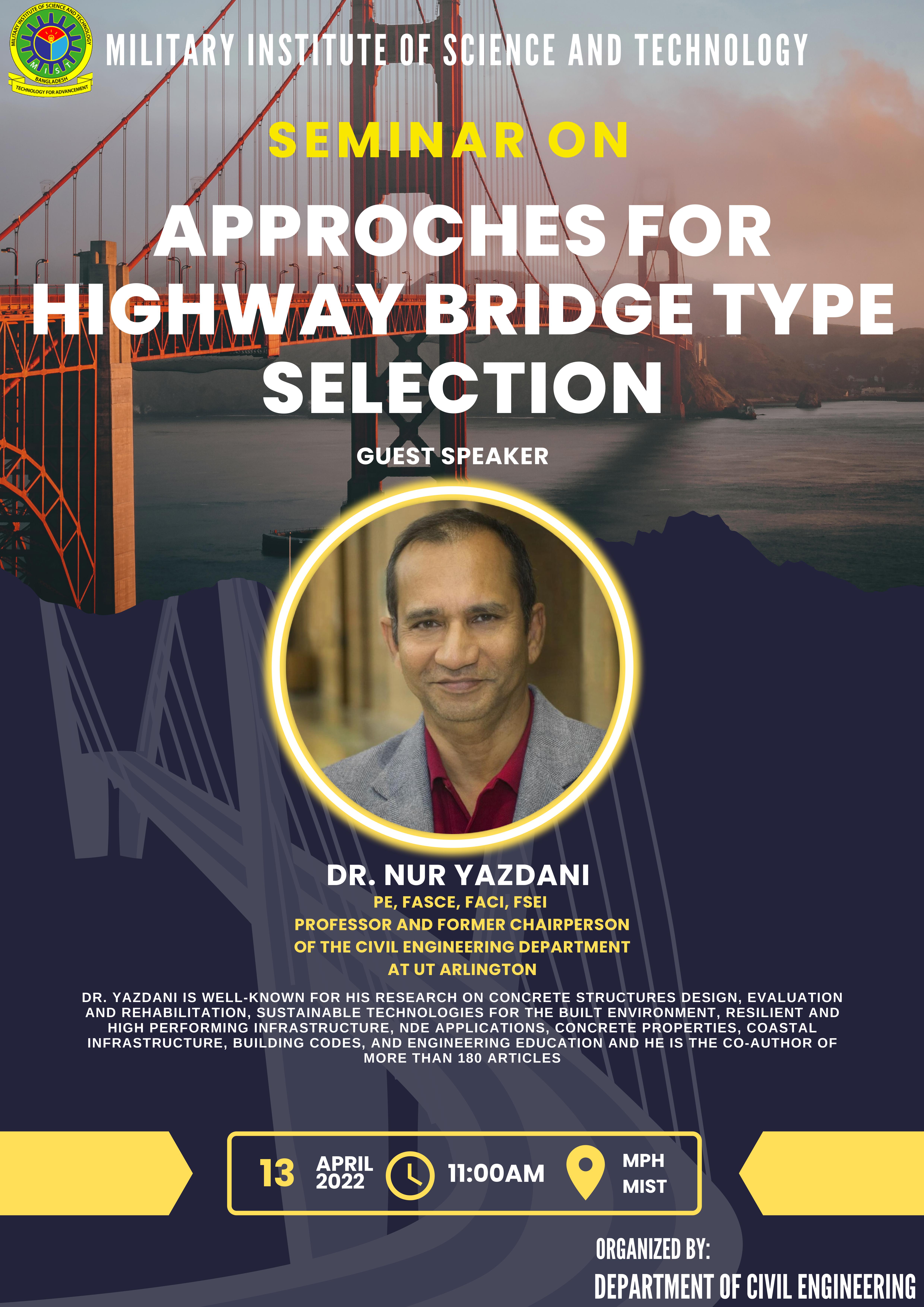 Seminar on Approaches on Highway Bridge Type Selection