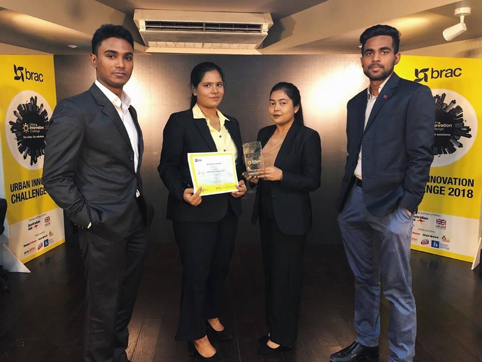 Winner in the ‘Renewable Energy’ category at ‘BRAC Urban Innovation Challenge 2018’